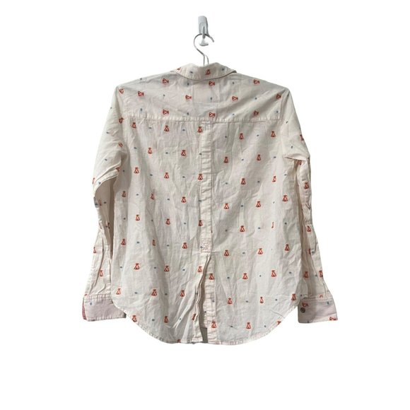 Anthropologie Maeve Womens Light Pink Teepee Embroidered A Line Button Shirt 2 - Picture 8 of 8